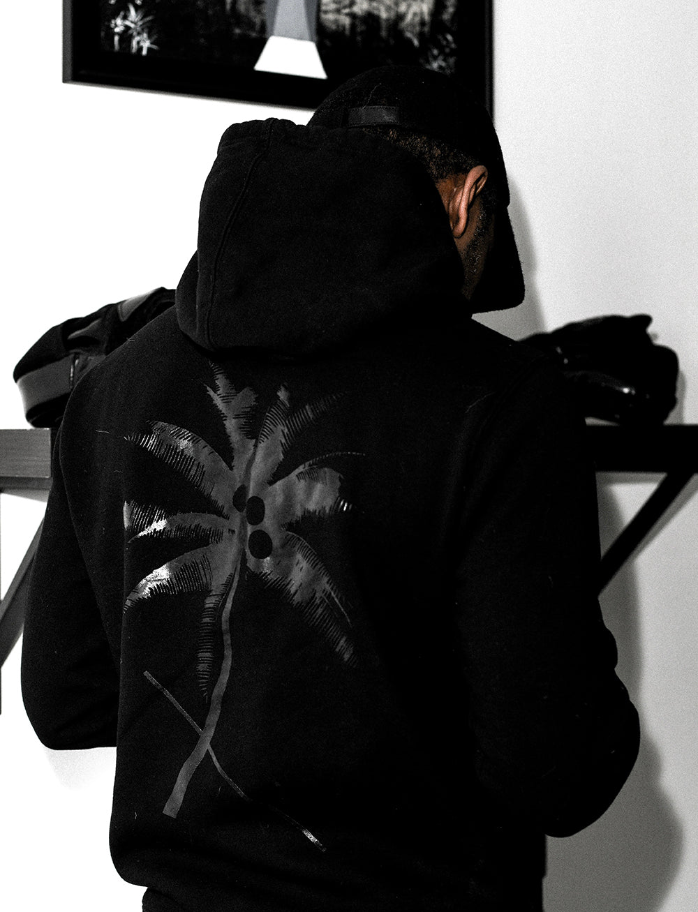 Black Palm Hoodie